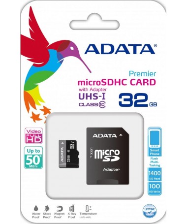 MICRO SD CARD 32GB + ADAPTER ADATA