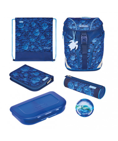 ÇANTË SHKOLLORE, SOFTLIGHT GREENLINE DEEP SEA, SET 5 copë - HERLITZ