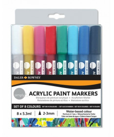 ACRYLIC PAINT MARKERS SIMPLY, SET 8 pcs DALER ROWNEY