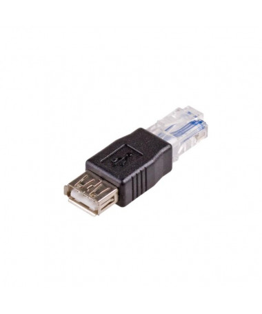 Akyga AK-AD-27 cable gender changer RJ45 USB 2.0 type A E zezë