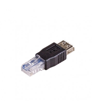 Akyga AK-AD-27 cable gender changer RJ45 USB 2.0 type A E zezë