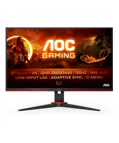 Monitor AOC G2 Q27G2E/BK 68.6 cm (27") 2560 x 1440 pixels Quad HD e zezë/ e kuqe