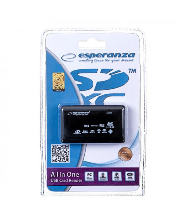 Lexues kartelash Esperanza EA117 USB 2.0 e zezë 
