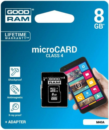 MicroSDHC card Goodram M40A 8 GB MicroSDHC UHS-I Class 4