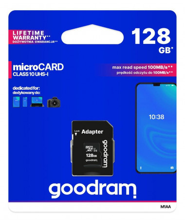 MicroSDXC card Goodram M1AA-1280R12 128 GB Class 10 UHS-I