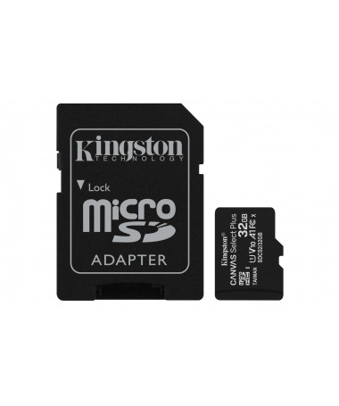 MicroSDHC Card Kingston Technology 32GB Canvas Select Plus 100R A1 C10 Card + ADP