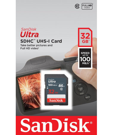 SanDisk Ultra 32GB SDHC Mem Card 100MB/s memory card UHS-I Class 10