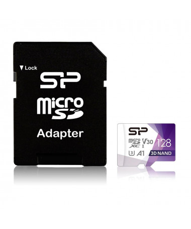 Silikon Power Superior Pro Colorful memory card 128 GB MicroSDXC Class 10 UHS-I + SD adapter (SP128GBSTXDU3V20AB)
