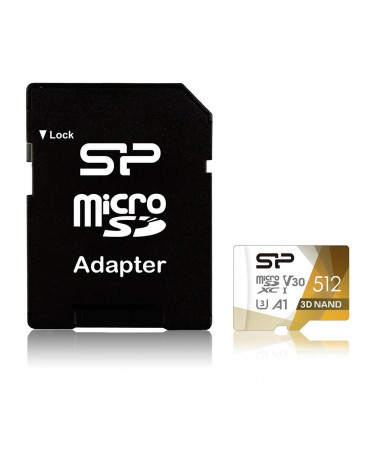 Silikon Power Superior Pro Colorful memory card 512 GB MicroSDXC Class 10 UHS-I + SD adapter (SP512GBSTXDU3V20AB)