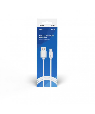 USB cable 3 m USB 2.0/ USB A - Micro USB SAVIO CL-167