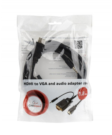 Adapter Gembird A-HDMI-VGA-03-10 video cable adapter 3 m HDMI + 3.5mm VGA (D-Sub)