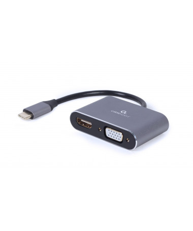 Adapter Cablexpert A-USB3C-HDMIVGA-01 video cable adapter 0.15 m USB Type-C HDMI + VGA (D-Sub) 
