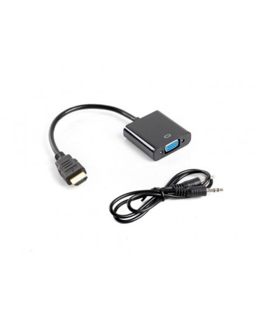 Adapter Lanberg AD-0017-BK video cable adapter 0.2 m VGA (D-Sub) HDMI Type A (Standard)