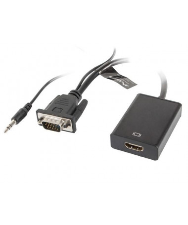 Adapter Lanberg AD-0021-BK video cable adapter 0.2 m HDMI Type A (Standard) VGA (D-Sub)