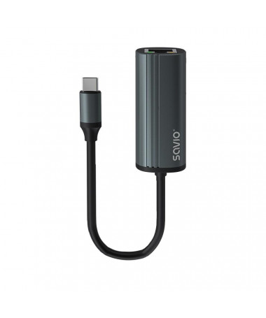 Adapter SAVIO Adapter USB-C 3.1 Gen.1 (M) to RJ-45 Gigabit Ethernet (F)/ 1000 Mbps/ AK-56