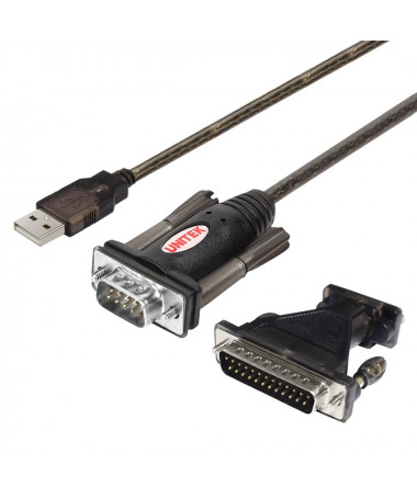 Adapter UNITEK Y-105A serial cable E zezë 1.5 m USB Type-A DB-9