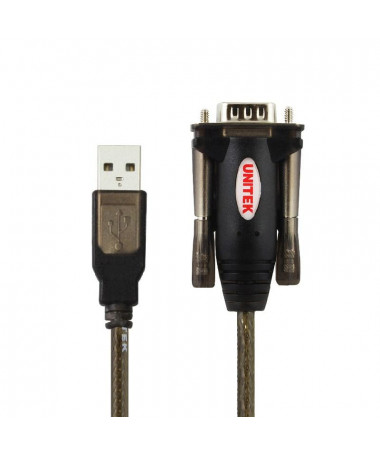 Adapter UNITEK Y-105A serial cable E zezë 1.5 m USB Type-A DB-9