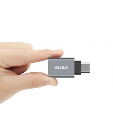 Adapter UNITEK Y-A025CGY cable interface/gender adapter USB Type-C USB Type-A Metallic