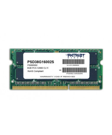RAM memorje Patriot Memory 8GB PC3-12800 1 x 8 GB DDR3 1600 MHz
