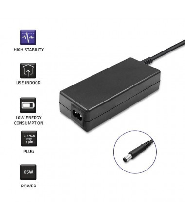 Mbushës laptopi Qoltec 51519.65W for Dell | 65W | 19.5V | 3.34A | 7.4*5.0+pin | +power cable
