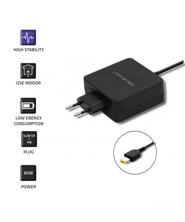 Mbushës laptopi Qoltec 51766 Power adapter for Lenovo 65W | 20V |3.25A | Slim tip+pin