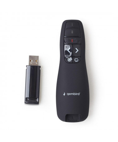 Prezantues Gembird *Wireless presenter with laser pointer 660 nm 10 m 