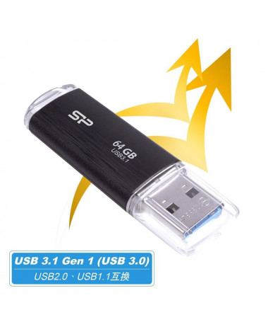USB Flash Drive Silcon Power Blaze B02 Pendrive 64GB USB Type-A 3.2 Gen 1 (SP064GBUF3B02V1K) 