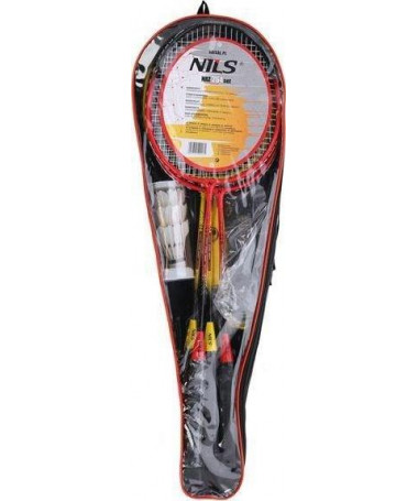 Badminton set NILS NRZ264 ALUMINIUM 4 rackets/ 3 feather darts/ 600x60cm net/ case