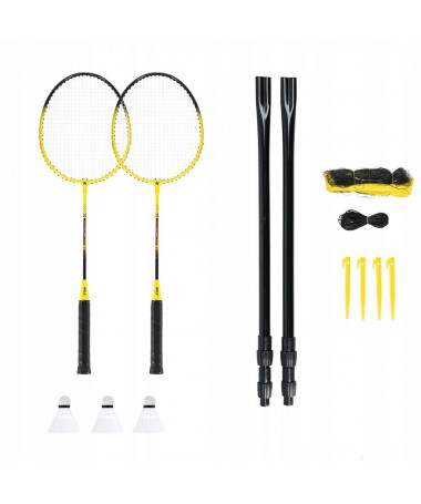 Badminton set NILS NRZ262 ALUMINIUM 2 rackets/ 3 feather darts/ 600x60cm net/ case