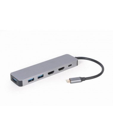 Adapter Gembird A-CM-COMBO3-03 USB Type-C 3-in-1 multi-port adapter (Hub + HDMI + PD)