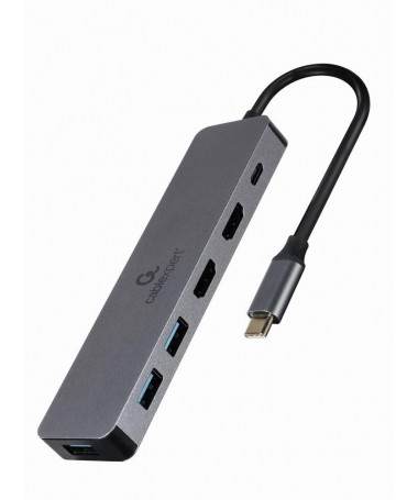 Adapter Gembird A-CM-COMBO3-03 USB Type-C 3-in-1 multi-port adapter (Hub + HDMI + PD)