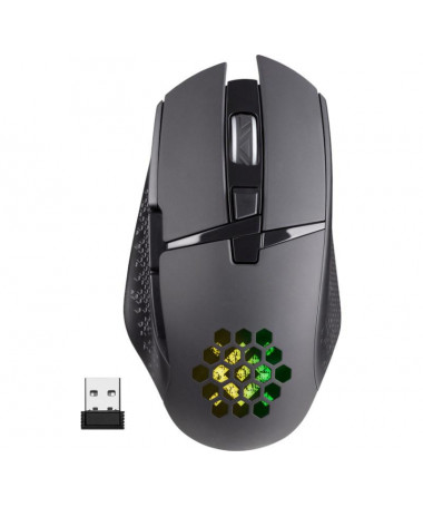 Maus Defender GM-514 GLORY Optik RF RGB 3200dpi 7P e zezë