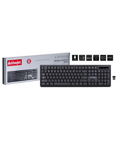 Tastaturë Activejet Wireless K-3911W/ battery-powered 1x 1.5V AAA