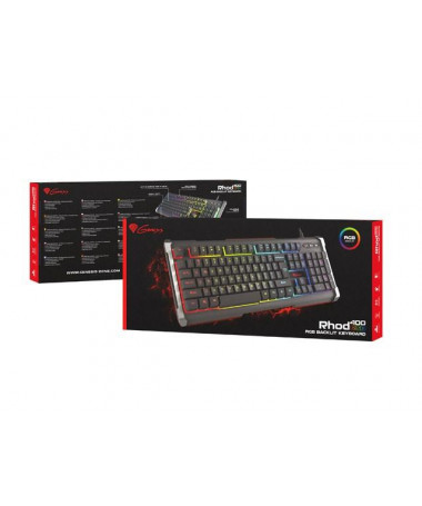 Tastaturë Natec GENESIS Rhod 400 RGB US Gaming USB 