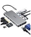 USB hub AUKEY CB-C78 interface hub 5000 Mbit/s 12in1 | RJ45 Ethernet 10/100/1000Mbps | 2xUSB 3.1 | 2xUSB 2.0 | 2xHDMI 4k@30Hz |