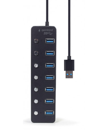 USB Hub Gembird UHB-U3P7P-01 7-port USB 3.1 (Gen 1) hub me switches