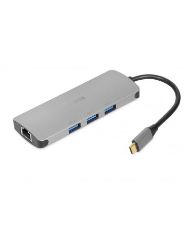 USB Hub iBox IUH3RJ4K notebook dock/port replicator USB 3.2 Gen 1 (3.1 Gen 1) Type-C Power Delivery 100W 