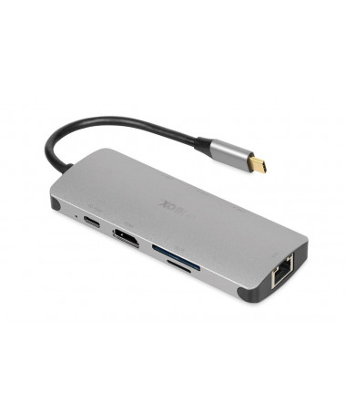 USB Hub iBox IUH3RJ4K notebook dock/port replicator USB 3.2 Gen 1 (3.1 Gen 1) Type-C Power Delivery 100W 