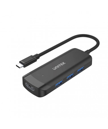 USB Hub Unitek H1110B active hub USB-C/ 3 X USB-A 3.1/ HDMI 4K30HZ