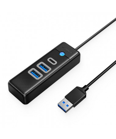 USB Hub ORICO HUB USB-A/ 2x USB-A (2x3.1)/ USB-C/ 5 GBPS/ PWC2U-U3-015-BK-EP