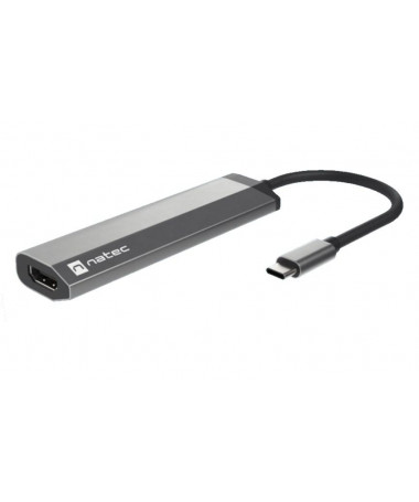 NATEC Fowler Slim Me kabllo USB 3.2 Gen 1 (3.1 Gen 1) Type-C E zezë/ Chrome