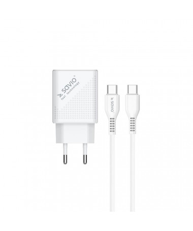 Mbushës SAVIO LA-05 USB Type A & Type C Quick Charge Power Delivery 3.0 cable 1m Indoor