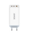 Mbushës SAVIO LA-07 GaN 65W mains charger/ USB/ QC4.0+/ PD 3.0/ e bardhë