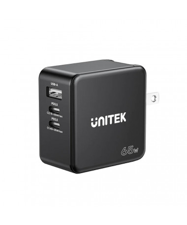 Mbushës UNITEK GAN/ PD 65W 2X USB-C/ USB-A/ TRAVEL
