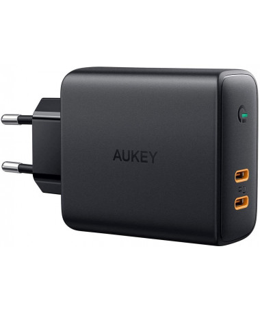 Mbushës AUKEY PA-D5 GaN mobile device charger 2xUSB C Power Delivery 3.0 63W 6A Dynamic Detect