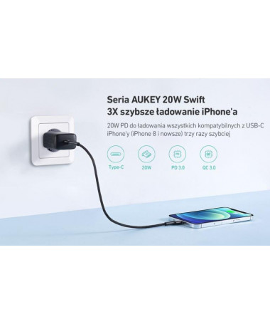 Mbushës AUEKY PA-R1 Swift charger 1x USB-C Power Delivery 3.0 20W