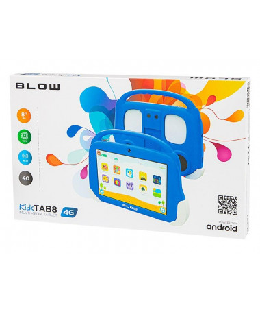Tablet KidsTAB8 4G BLOW 4/64GB e kaltër + case