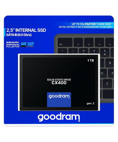 SSD Goodram CX400 gen.2 2.5" 1024GB Serial ATA III 3D TLC NAND