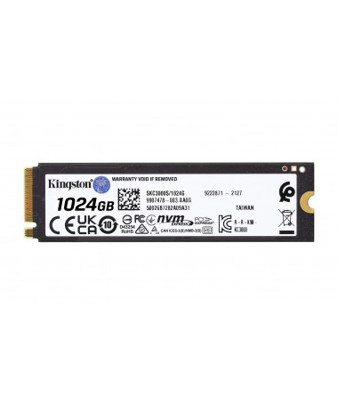 SSD Kingston Technology KC3000 M.2 1024GB PCI Express 4.0 3D TLC NVMe