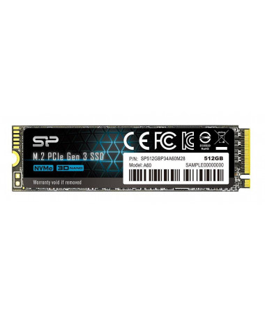 SSD Silikon Power P34A60 M.2 512GB PCI Express SLC NVMe